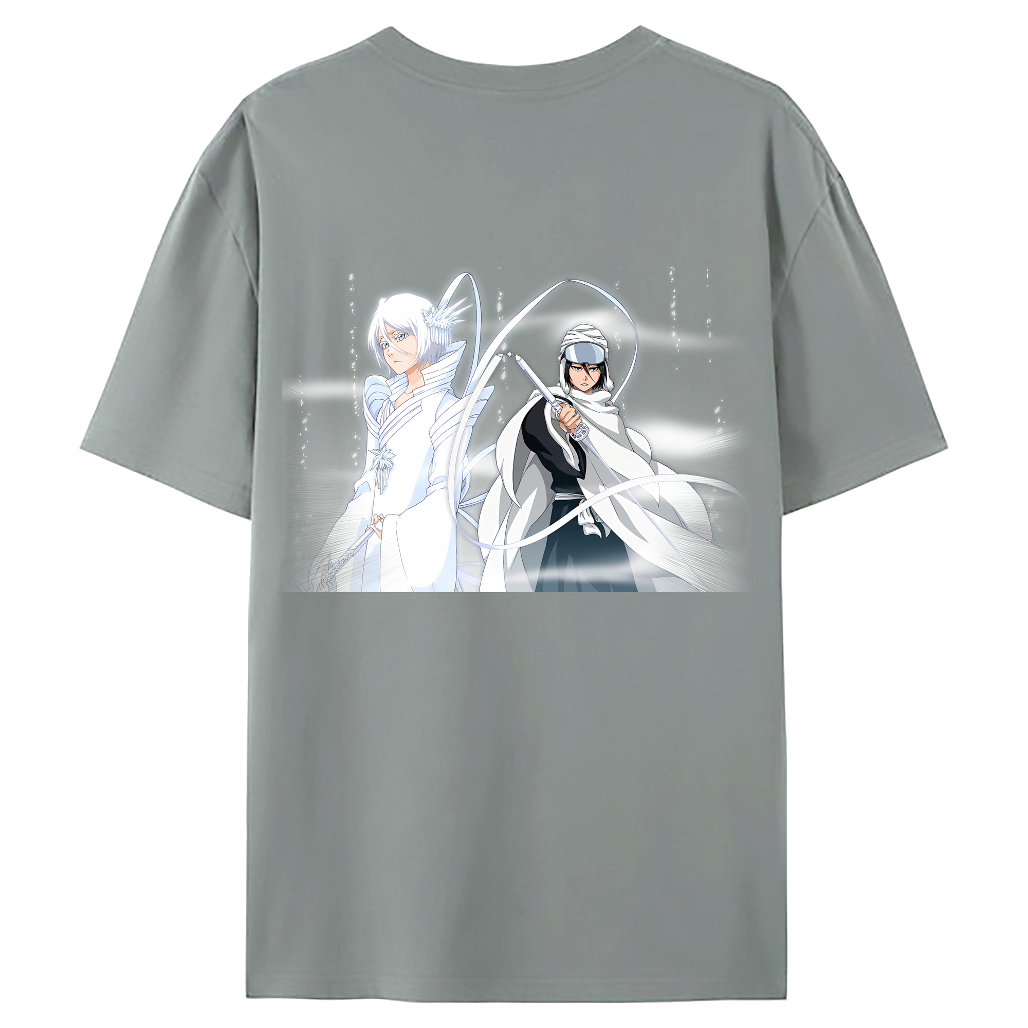 （画像用） ブリーチ 朽木ルキア BLEACH Kuchiki Rukia 綿100％ メンズ半袖Tシャツ（バックプリント） 通気性